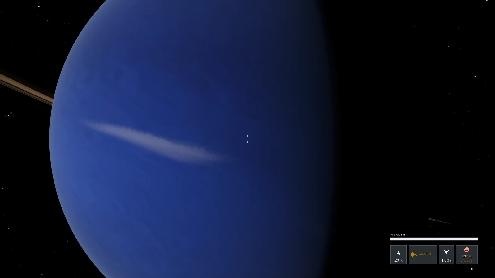 Xi Bootis V from close in, its blue cloud bands filling the frame
